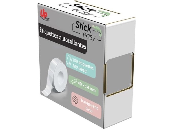 Uprint Etiketten 14X40 Mm 180 Stk Transparent (Up21 180) Für Etikettendrucker