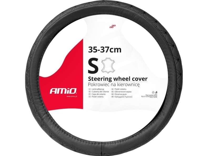 Amio Automobilio vairo užvalkalas 35-37 cm, natūrali oda, SWC-51-S