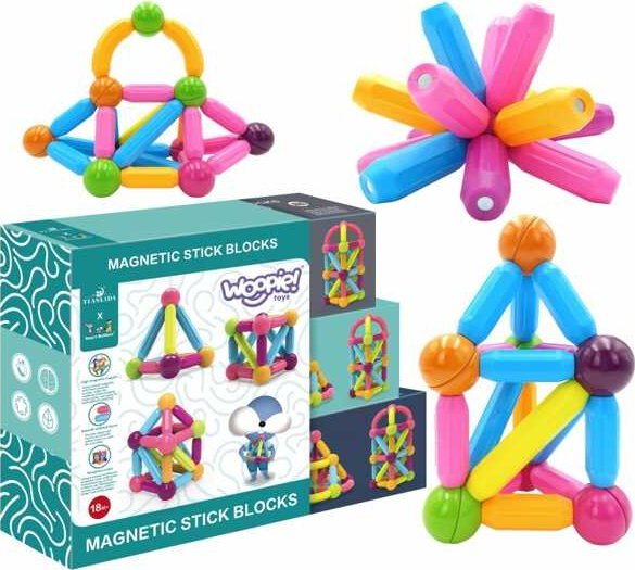 Magnetinės konstrukcinės kaladėlės WOOPIE 38vnt