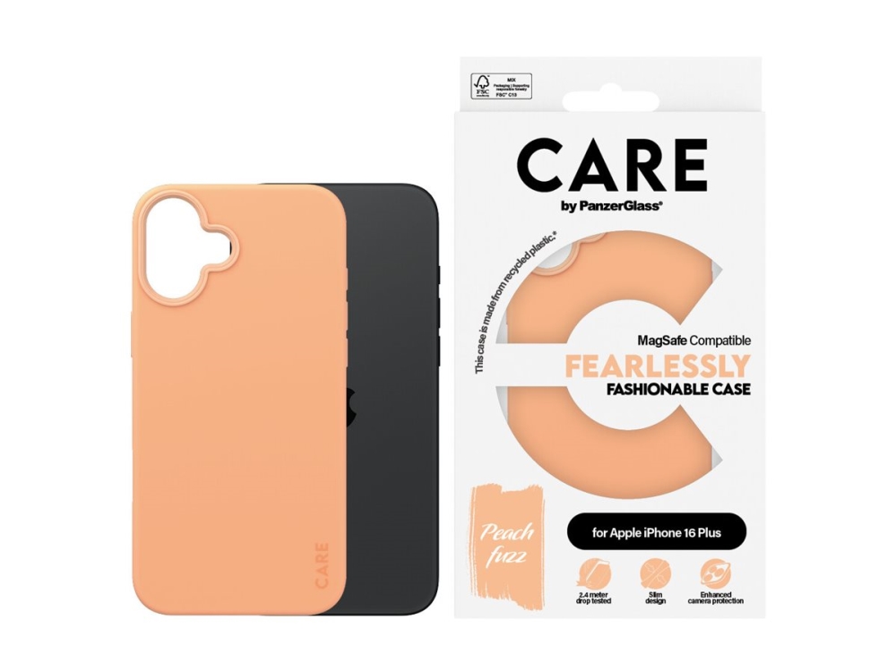 Panzerglass Care By Case Peachy M. Magsafe Iphone 16 Plus, Cover, Apple, Apple - Iphone 16 Plus, Pink