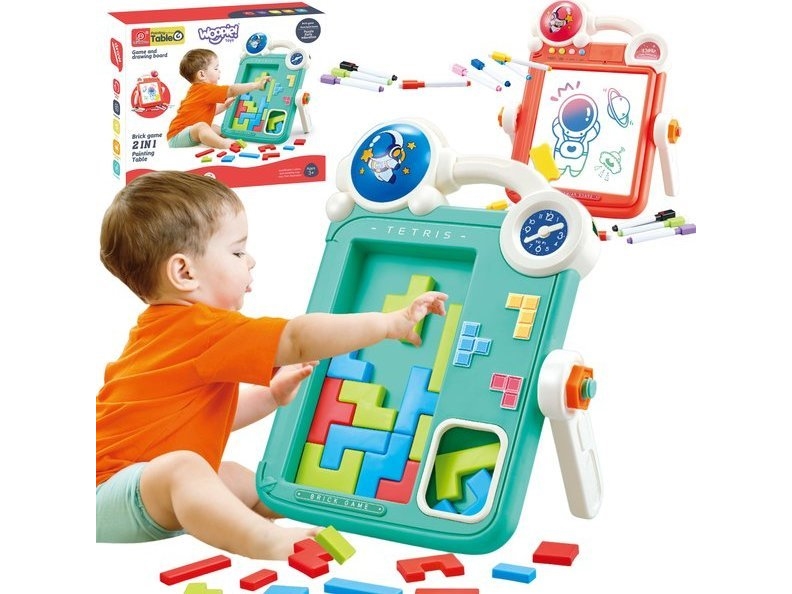 Dvipusė piešimo lenta su Tetris žaidimu Woopie 2 in 1