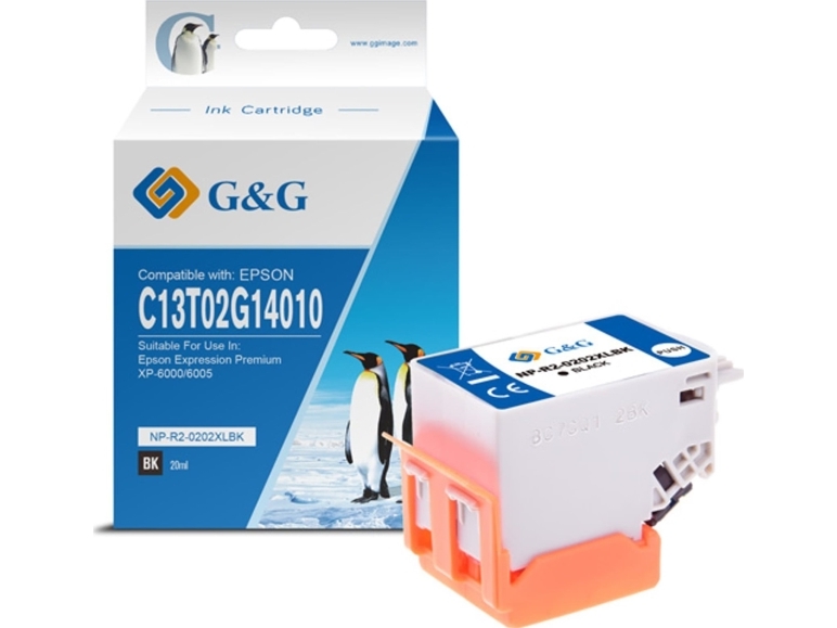 G&Ampg G&Ampg Kompatibelt Blæk / Blæk Med C13t02g14010, Np-E-0202Xlbk, Sort
