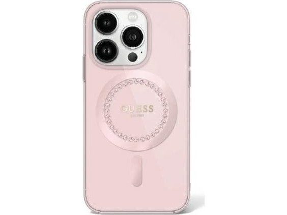 Guess Iml Rhinsten Magsafe Iphone 16 Pro Cover - Pink