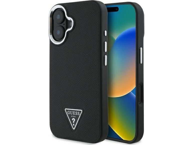 Guess Kornigt Trekant Magsafe-Cover Til Iphone 16 - Sort