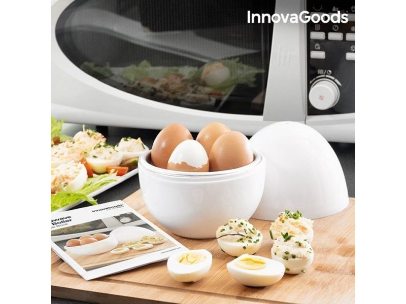 Innovagoods Silber Northix Boilegg Mikrowellen-Eierkocher Weiß Und 4 Eier - Image 3