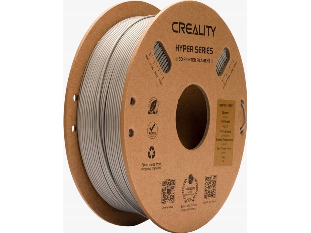 Creality Creality Creality Filament Hyper Petg, 1Kg, 1.75Mm, Grau (3301030068)