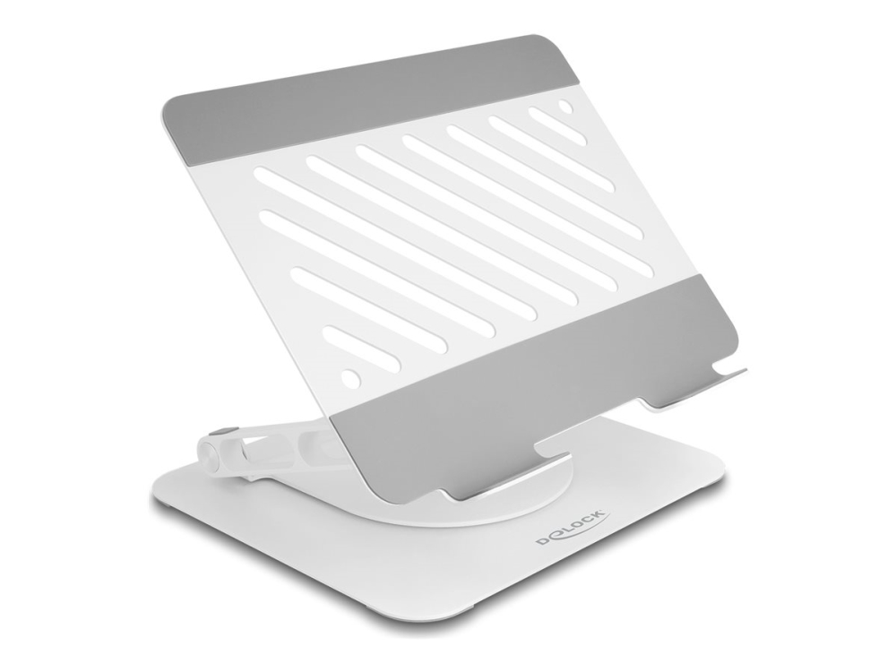 Delock Tablet Und Notebook Standhalterung Verstellbar Aluminium - 360° Drehbar, Grafiktablett, Laptop, Tablet/Umpc, Passive Halterung, Tisch/Bank, He