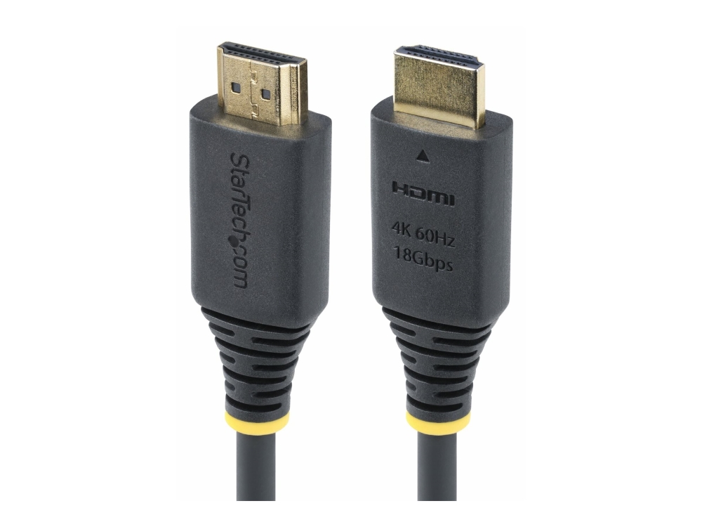StarTech.com 2m (6.6ft) Premium Certified High Speed HDMI Cable, 4K60Hz - Premium hög hastighet - HDMI-kabel med Ethernet - HDMI hane till HDMI hane - 2 m - svart - passiv, 4K60Hz stöd | Datortillbehör - Kablar & adaptrar - Videokablar & adaptrar | GameStuff