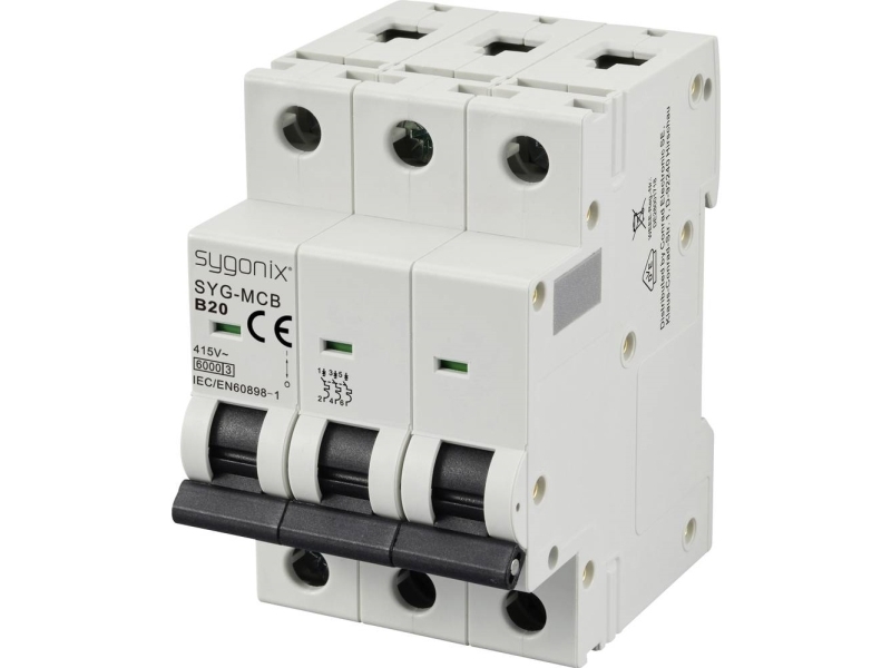 Sygonix Sy-6440996 Syg-Mcb 3P/B20/6Ka Leitungsschutzschalter 3-Polig 20 A 415 V/Ac