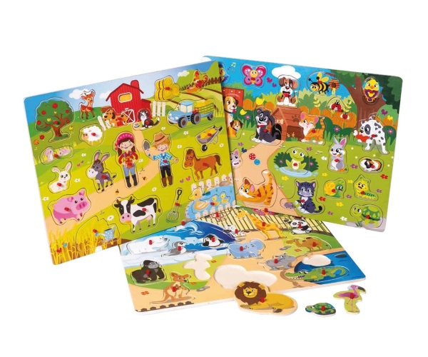 Happy Baby Puslespil i Træ - assorteret