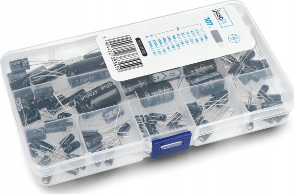 THT elektrolitinių kondensatorių rinkinys justPi - 107 vnt
