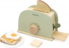 Viga Toys puinen leivänpaahdin setti vihreä + tarvikkeet