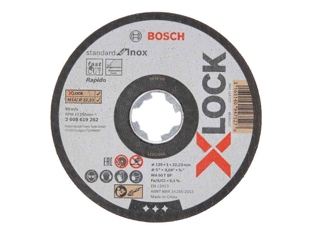 Bosch Standard for INOX WA 60 T BF - Skärskiva - 125 mm - X-LOCK (paket om 10) | Verktyg & Verkstad - Brickor & Ringar - Brickor | GameStuff