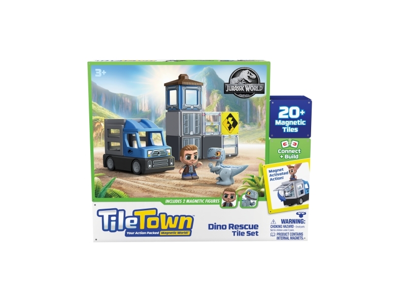 Tile Town Jurassic World Dino Redning, Magnetisk byggesæt 22 dele
