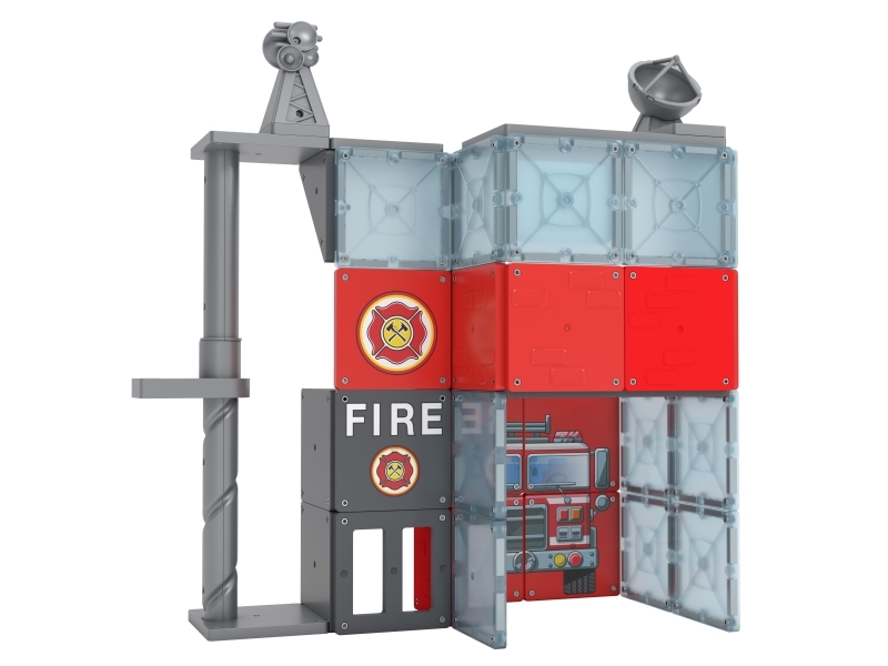 Tile Town Brandstation, Magnetiskt Byggset 46 delar