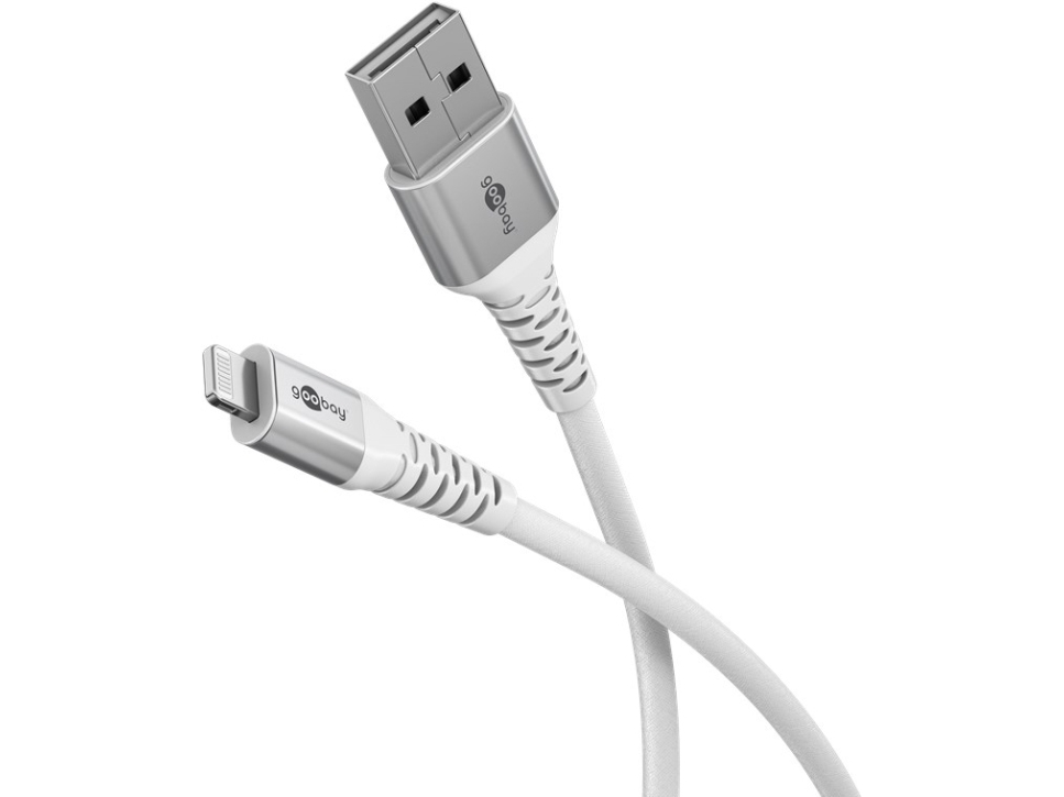 Goobay 74513, 3 M, Lightning, Usb A, Hanstik, Hanstik, Hvid