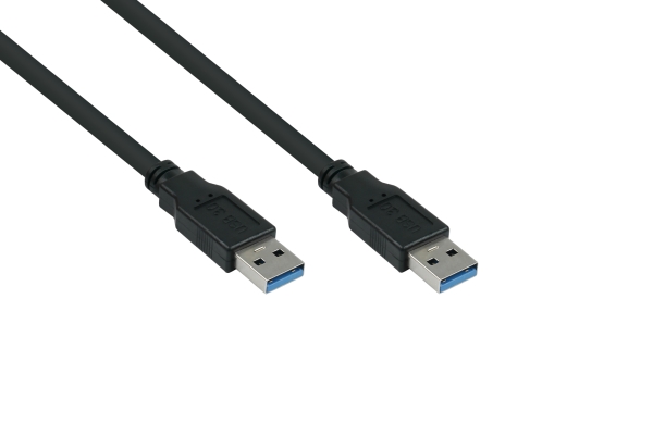 Alcasa Uk30p-Aa-005S, 0,5 M, Usb A, Usb A, Usb 3.2 Gen 1 (3.1 Gen 1), 5 Gbit/Sek, Sort