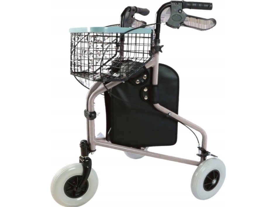 Ergonomisk trehjulig rollator Barcelona RF-611 - Grå | Produkter för mobilitet och hjälpmedel - Rörlighet - Rullatorer | GameStuff