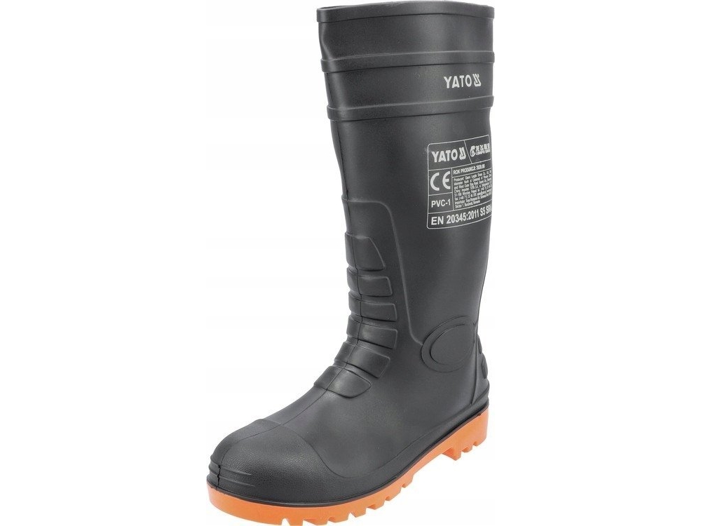 YATO SAFETY WELLINGTONS BOOTS WITH METAL TOECAP AND STEEL ANTI-PUNCTURE INSOLE SIZE 42