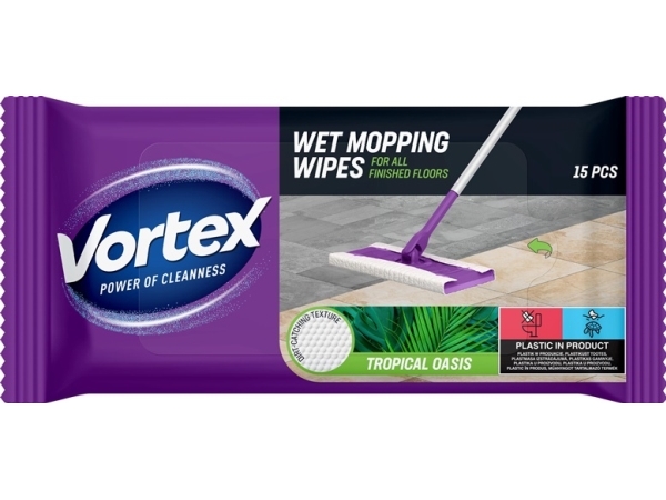 Mopwipes Vortexwet Tropical Oasis 15Pcs