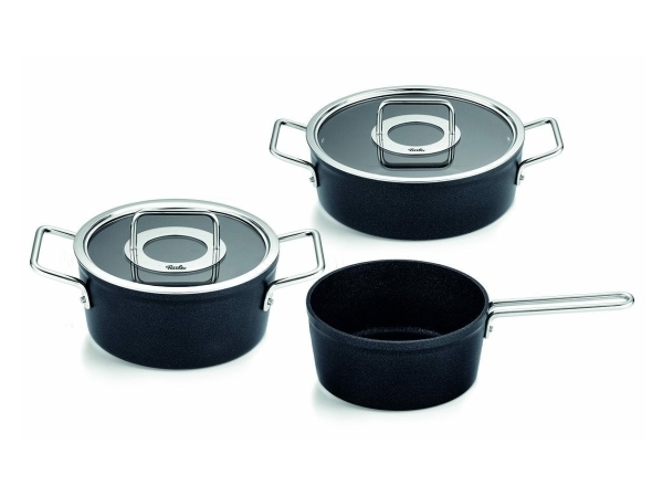 Fissler Adamant, Gemischtes Set, Anthrazit, Edelstahl, Aluminium, Edelstahl, Glas, Keramik, Elektro, Gas, Halogen, Induktion