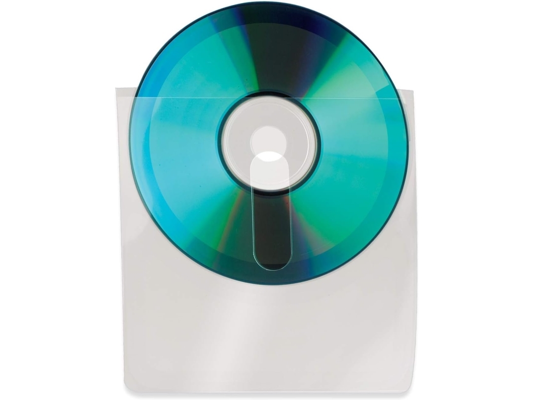 CD-lomme, Djois, med fingerhul, klar, pakke a 10 stk | Arkivering - Tillbehör - Självhäftande fickor | GameStuff