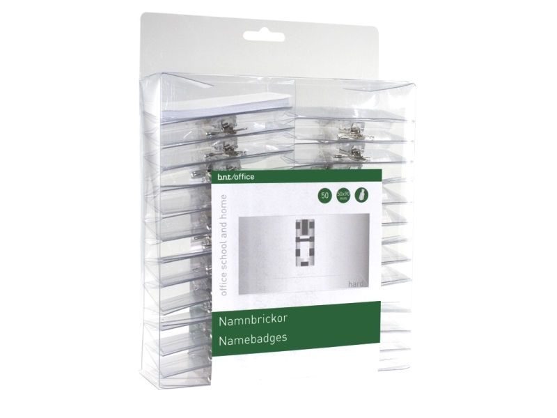 Namnskyltsklämma 50x90 mm - 50 st/förpackning | Papper & Emballage - Märkning - Kongress varumärken | GameStuff