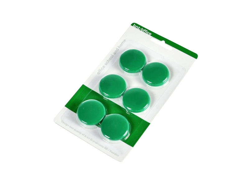 Magneter BNT grøn Ø30mm i blisterpakke - (6 stk.)
