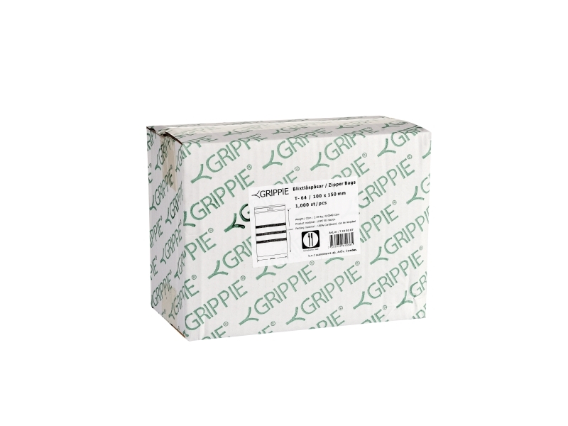 Grippie dragkedjepåse 120x180mm T-20 50my - utan skrivfält - (kartong med 1000 st.) | Papper & Emballage - Förpackning - Förpackningsprodukter | GameStuff