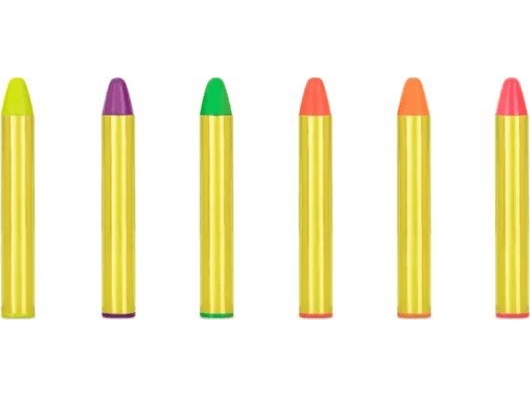 PartyDeco Färgade ansiktsmålningskritor mix 6 stycken | Sport & Träning - Tillbehör - Nyckelringar | GameStuff