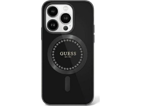 Etui Guess Iml Rhinestones Magsafe Na Iphone 16 Pro - Sort