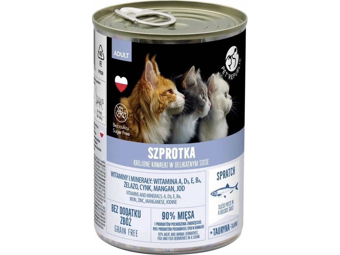 Pet Republic Pet Republic Kot Pusz.400G Szprotka Sos /12