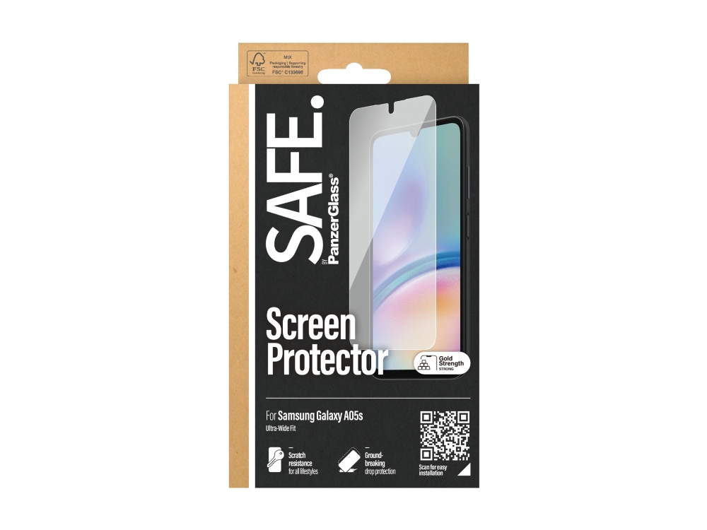 Safe. By Panzerglass Skarmskydd För Mobiltelefon Ultrabred Passning Glas För Samsung Galaxy A05s