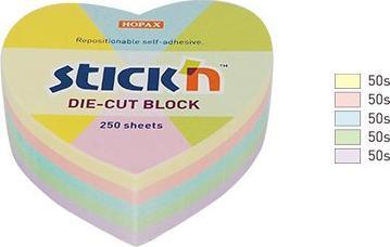 Noteskub 64X67 250 Blad Hjerte Assorterat Pastel