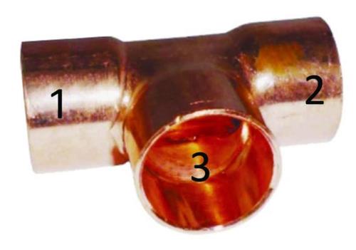 Conex K65 T-stykke Lodde, 130 bar, 3/4'' x 3/4'' x 1/2''