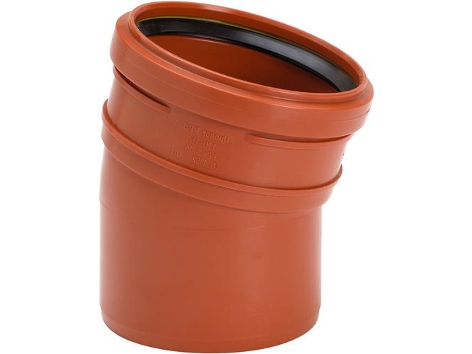 Uponor 110 mm 15 gr. PP-kloakbøjning
