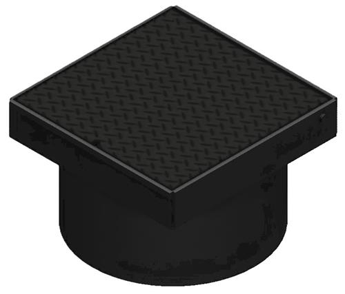 Rendestenskarm Ø280 2,5T sort m/dæksel