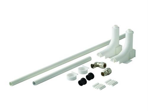 Wavin opføringssæt kort til radiator 15x2,5 mm hvid  Det lange rør: 1000 mm    Det korte rør: 300mm