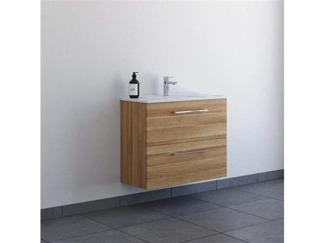 Møbelpakke 81cm 2 skuffe m/vask varm eg | VVS Artiklar - Badrum - Badrumsmöbler | GameStuff