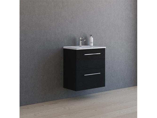 Møbelpakke 61cm 2 skuffe m/vask sort eg | VVS Artiklar - Badrum - Badrumsmöbler | GameStuff