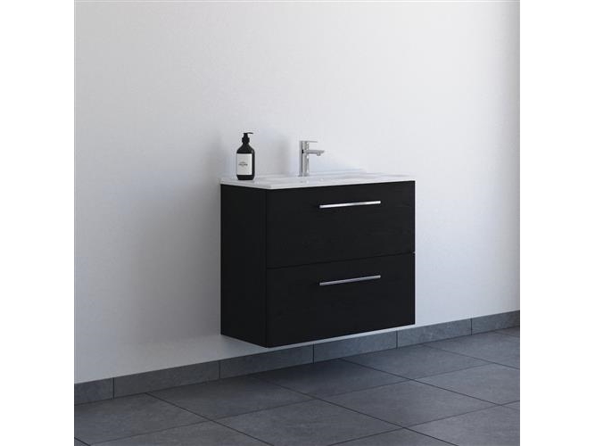 Møbelpakke 81cm 2 skuffe m/vask sort eg | VVS Artiklar - Badrum - Badrumsmöbler | GameStuff