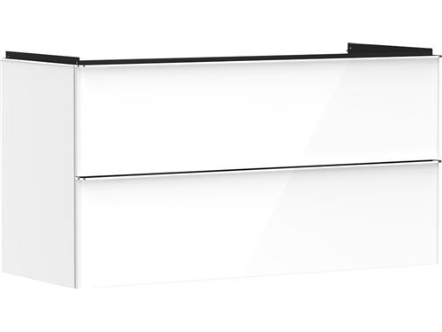 Alakaappi Xelu Q 1180x475mm 2 laatikkoa valkoinen