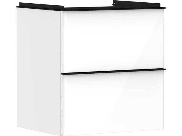 Underskåp XeluQ 2 lådor 580x475 vit/svart | VVS Artiklar - Badrum - Badrumsmöbler | GameStuff