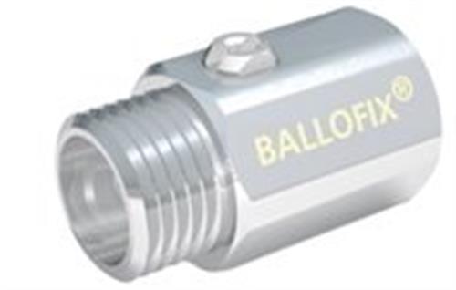 Broen Ballofix kuglehane 3/8´´. Muffe-nippel. Uden håndtag. Krom