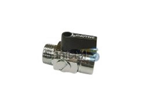 Broen Ballofix Kuglehane 1/2''. Muffe-nippel. Med håndtag og filter. Krom