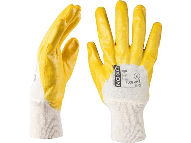 Arbetshandske NBR Basic 8001 gul/vit 8 | Kläder & Säkerhet - Handskar - Arbetshandskar | GameStuff
