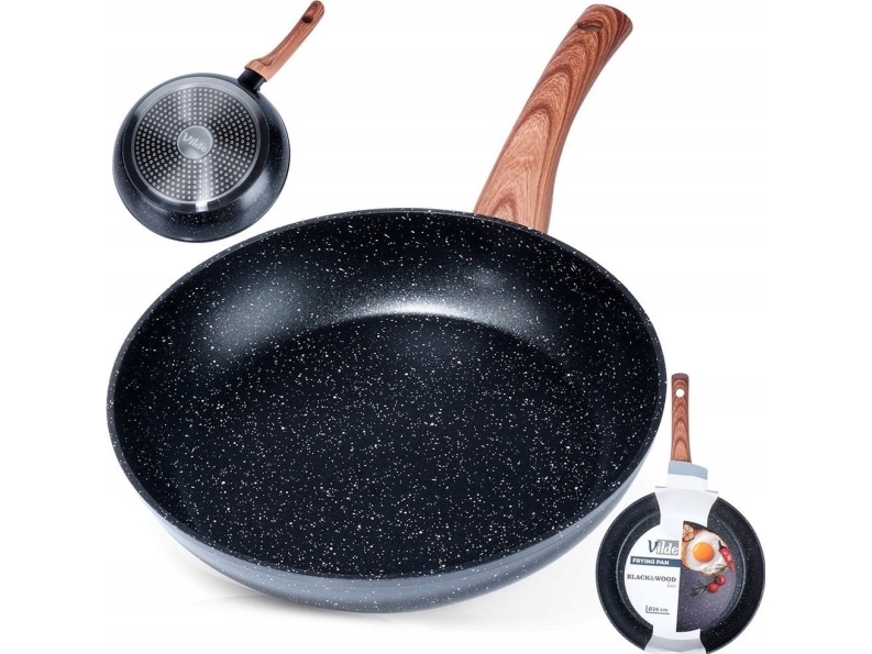 Keptuvė Vilde Juodas&Amp Amp Wood 26 Cm Aliuminė Su Granitine Danga