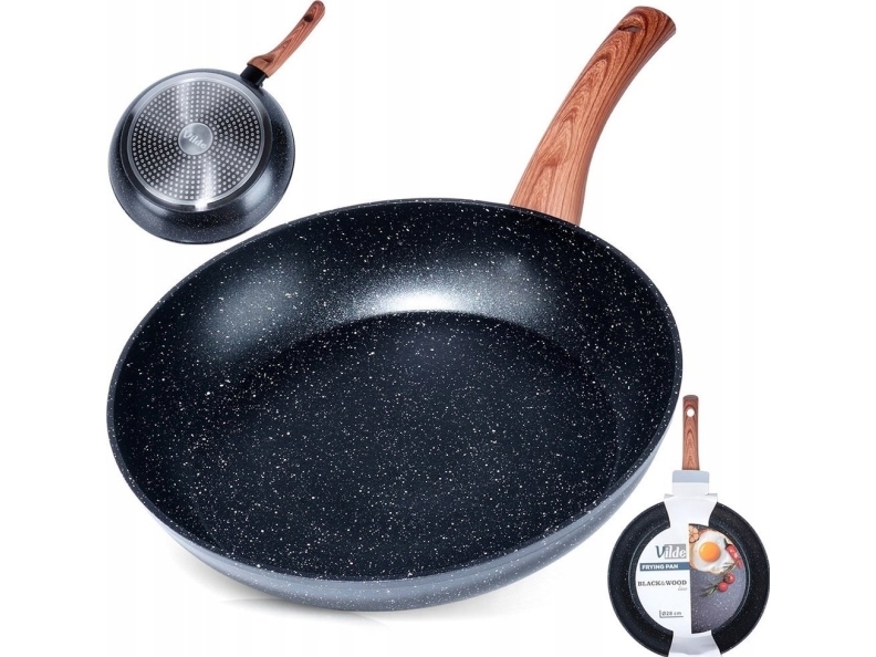 Keptuvė Vilde Juodas&Amp Wood 28 Cm Aliuminė Su Granitine Danga