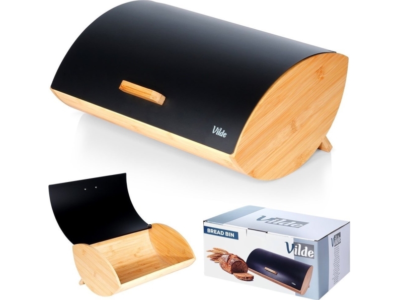 Brødkasse Vilde VILDE 35,5 x 24,5 x 15,5 cm metaltræ sort