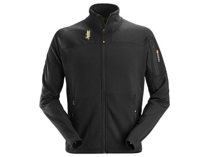Snickers Workwear 9438 Body Mapping Microfleece Jakke 9438-0400 Sort Størrelse Xl
